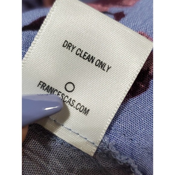 Miami Women Purple Floral 100% Rayon Short Sleeve V Neck Flowy Dress Size XS - Picture 8 of 14